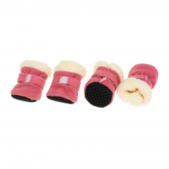 Ботинки замшевые для собак L розовый (унисекс)