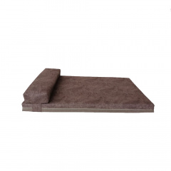 Матрас с подушкой для кошек и собак средних пород, 100х60х8 см, коричневый