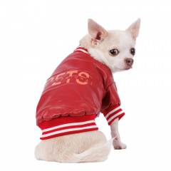 Куртка из кожзама для собак M бордовый (унисекс)