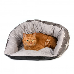 Лежак для кошек и собак мелких пород, 45х46х26 см, серый