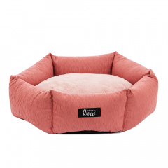 Лежак для кошек и собак мелких и средних пород, 50х50х15 см, розовый
