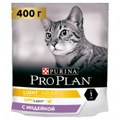 Light Adult Сухой корм для взрослых кошек при избыточном весе, с индейкой, 400 гр.