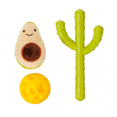 Комплект игрушек для собак: авокадо, мячик Сырник, кактус