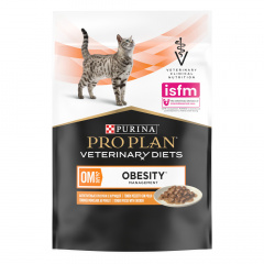 Veterinary Diets OM ST/OX Obesity Management Влажный корм (пауч) для снижения избыточной массы тела у взрослых кошек, с курицей в соусе, 85 гр.