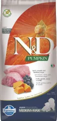 N&D PUMPKIN сухой корм для щенков средних и крупных пород, с ягненком, тыквой и черникой, 12кг