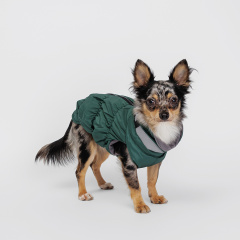 Куртка на молнии для собак, S, зеленая