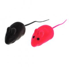 Игрушка для кошек Мышка велюр разноцветная с пищалкой 17 см
