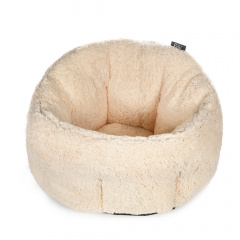Лежак круглый для кошек и собак мелких пород, 50x30 см, бежевый