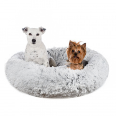 Лежак круглый для кошек и собак мелких и средних пород, 76x17 см, серый