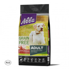 Grain Free Сухой корм беззерновой для взрослых собак всех пород, с ягнёнком и картофелем, 12 кг