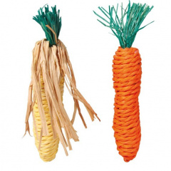 Набор игрушек для грызунов Морковь и Кукуруза 15 см сизаль 2 шт