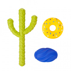 Комплект игрушек для собак: пончик, кактус, мяч волнистик