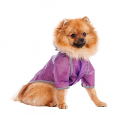 Дождевик для собак с капюшоном S фиолетовый (унисекс)
