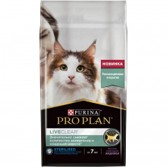 LiveClear Sterilised сухой корм для пожилых кошек для снижения количество аллергенов в шерсти с индейкой, 1,4 кг