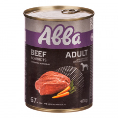 Adult Консервы для взрослых собак всех пород, говядина с морковью, 400 гр.