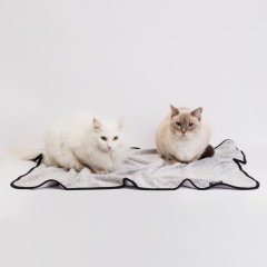 Плед с кантом для кошек и собак, 100х70 см, серый