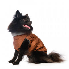 Куртка для собак на молнии коричневая