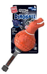 Игрушка для собак Динобол Т-рекс с отключаемой пищалкой, оранжевая 13 см