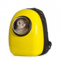 Рюкзак-переноска для кошек и собак мелкого размера, 30x28x44 см, желтый