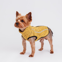 Свитер меланж на молнии для собак, 20 см, желтый