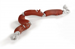Игрушка для собак Связка сарделек на веревке, винил, 55 см