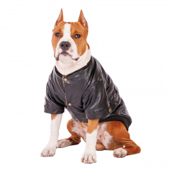 Куртка из кожзама с 2-мя карманами для собак 4XL черный (унисекс)