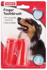 Зубная щетка двойная для собак (на палец)