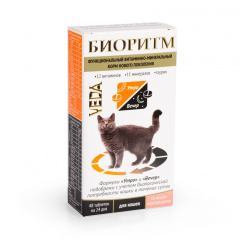 Биоритм Функциональный витаминно-минеральный корм со вкусом морепродуктов для кошек, 48 таблеток