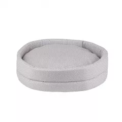 Лежак круглый для кошек и собак мелких и средних пород, поплин 40х40х12 см, серый