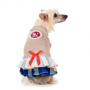 Платье-свитер для кошек и собак XL бежевый (унисекс)