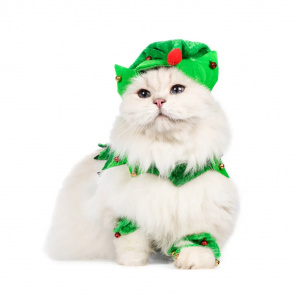 Костюм с шапкой для собак Christmas елочка XS зеленый (унисекс)