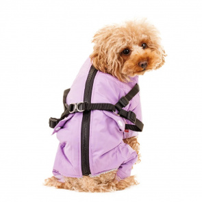 Комбинезон на молнии со шлейкой для собак M фиолетовый (девочка)