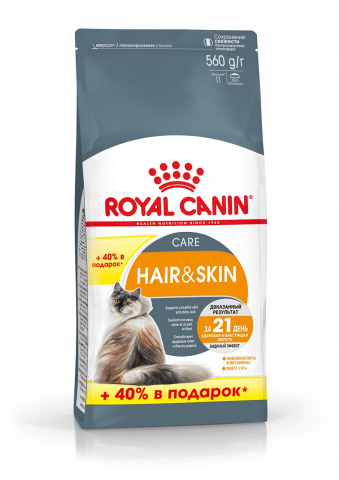 Hair and Skin Care 33 корм для взрослых кошек в целях поддержания здоровья кожи и шерсти, 400+160 г