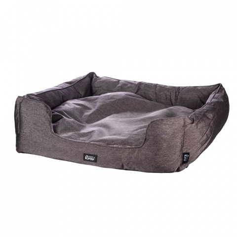 Лежак овальный для собак и кошек средних пород, 70х60х19 см, кофейный 2