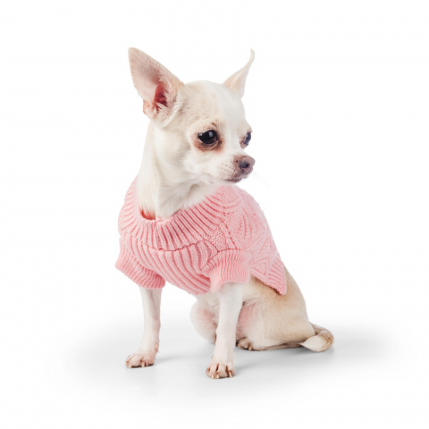 Свитер вязаный для собак 20см XS розовый (унисекс)