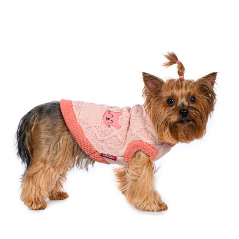Свитер с кармашком для кошек и собак XS розовый (унисекс)
