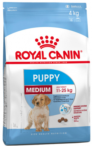 Medium Puppy корм для щенков средних пород 2-12 мес с 2 до 12 месяцев, 4 кг