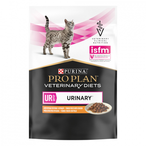 Veterinary Diets UR ST/OX Urinary влажный корм для взрослых кошек при болезнях нижних отделов мочевыводящих путей, с курицей, в соусе, 85 г