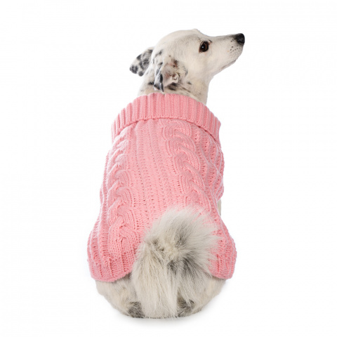 Свитер для собак вязаный розовый 50 см 3XL 2