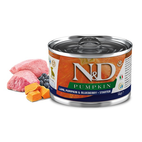 N&D PUMPKIN влажный корм для щенков, с ягненком, тыквой, черникой, 140г 1