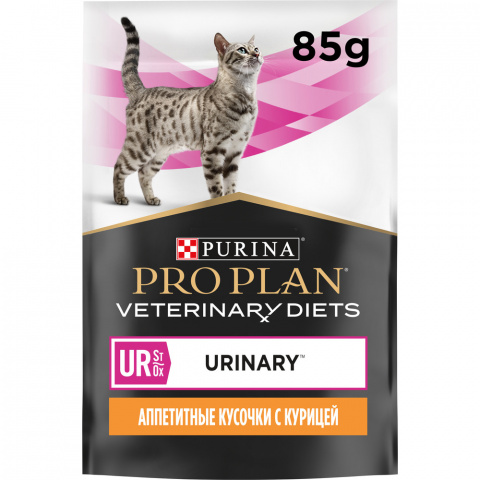 Veterinary Diets UR ST/OX Urinary влажный корм для взрослых кошек при болезнях нижних отделов мочевыводящих путей, с курицей, в соусе, 85 г 12