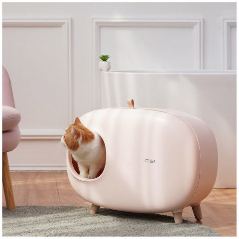 Туалет-домик для кошек закрытый розовый 64x45x44 1
