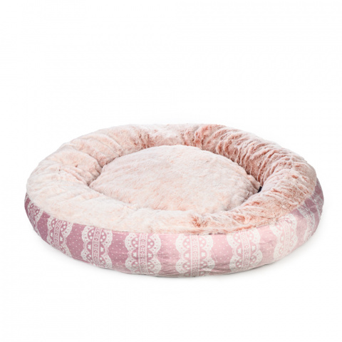 Лежак круглый для кошек и собак, 50x10 см, розовый 1