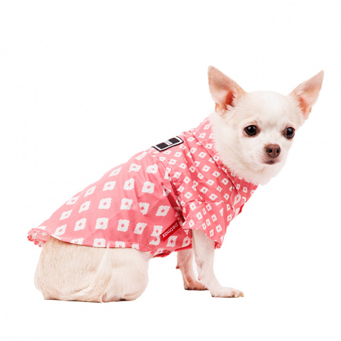 Рубашка для собак S розовый (унисекс)