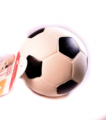 Игрушка для собак Мяч футбольный с наполнением, латекс, 15 см