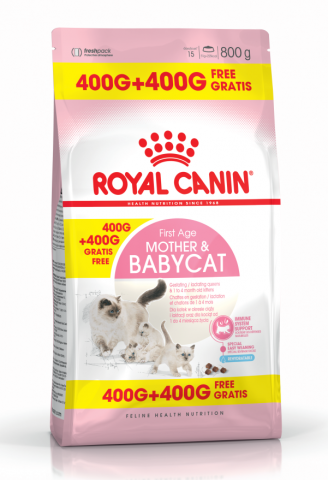 Mother and Babycat корм для котят в возрасте от 1 до 4 месяцев и для беременных/лактирующих кошек, 400 + 400 г