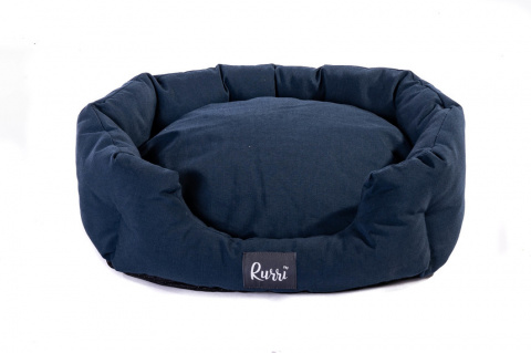 Лежак овальный Олве для кошек и собак мелких пород, 56х45х15 см, синий