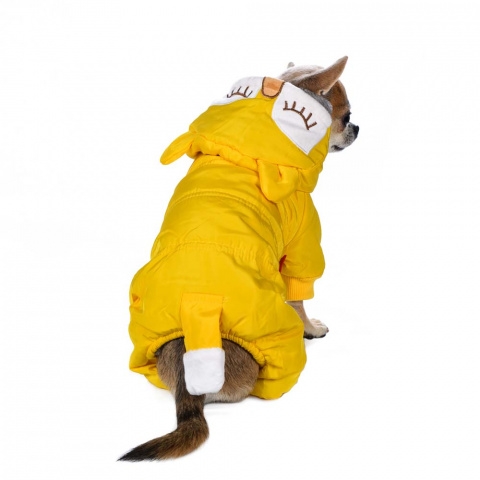 Комбинезон с капюшоном для собак S желтый (унисекс) 4