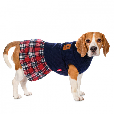 Платье-свитер с юбкой для собак 3XL синий (унисекс)