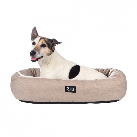 Лежак овальный для собак и кошек мелких и средних пород, бежевый 1